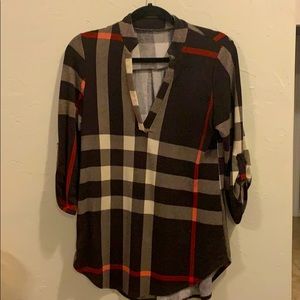 Plaid Ladies Top